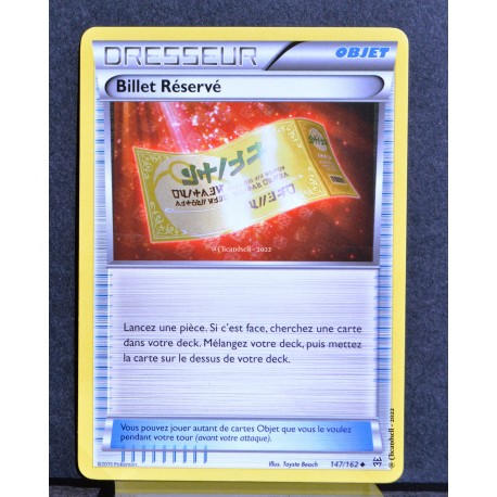 carte Pokémon 147/162 Billet Réservé XY08 - Impulsion Turbo NEUF FR