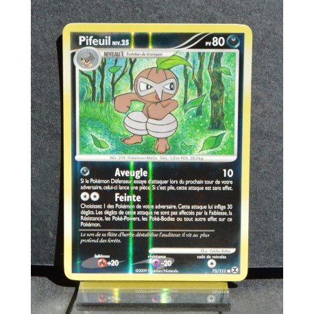 carte Pokémon 75/111 Pifeuil - REVERSE 80 PV Platine Rivaux Émergeants NEUF FR