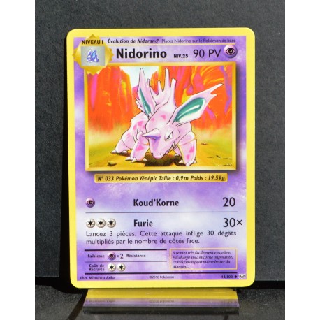 carte Pokémon 44/108 Nidorino Niv.25 90 PV XY - Évolutions NEUF FR