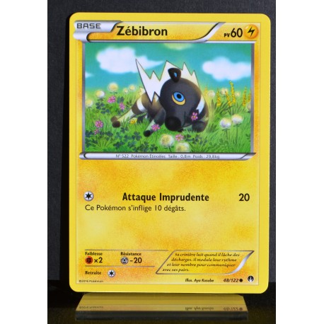 carte Pokémon 48/122 Zébibron 60 PV XY09 - Rupture Turbo NEUF FR
