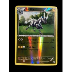 carte Pokémon 42/114 Zéblitz 90 PV - REVERSE Noir & Blanc NEUF FR