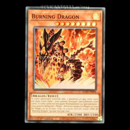 carte YU-GI-OH AGOV-FR094 Burning Dragon SR