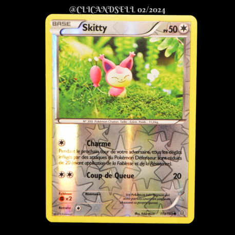 carte Pokémon 113/160 Skitty 50 PV REVERSE Série XY05 - Primo Choc