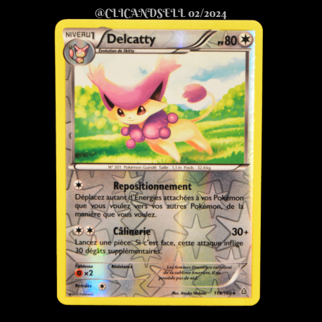 carte Pokémon 114/160 Delcatty 80 PV REVERSE Série XY05 - Primo Choc