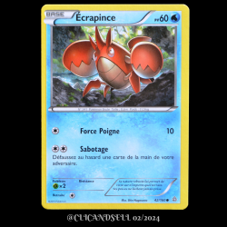 carte Pokémon 42/160 Ecrapince Série XY05 - Primo Choc